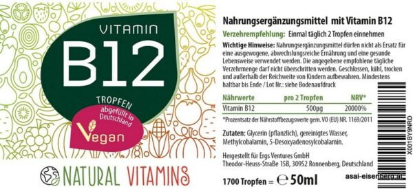 Vitamin B12 Tropfen hochdosiert, Text